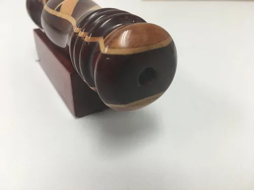 Vista 5 de N & J - Teleidoscopio caleidoscopio en madera de Padauk, 4 1/2 pulgadas, maderas incrustadas de padauk, ébano, teca y jalneem. Hecho a mano en U S A