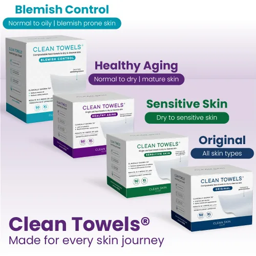 Vista 10 de Clean Skin Club Healthy Aging Clean Towels® XL, suaviza las líneas finas, arrugas y textura en 6 semanas, tratadas para mayor suavidad, toallas