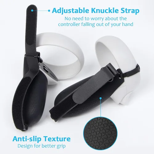 Vista 2 de VR Silicone Cover Set for Quest 2, VR Shell Protector Cover+Silicone Face Cover+Lens Protector +Controller Grips Cover+Thumb Button Cap+Cleaning