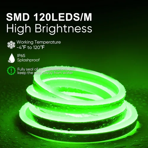 Vista 6 de Shine Decor Productos del paquete de clip de montaje con kit de luces de neón LED verde de 10M/32.8ft