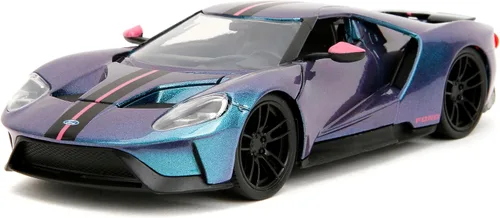 Vista 3 de Jada Pink Slips 1:24 W7 2017 Ford GT - Auto fundido a presión, juguetes para niños y adultos (morado metálico/azul)