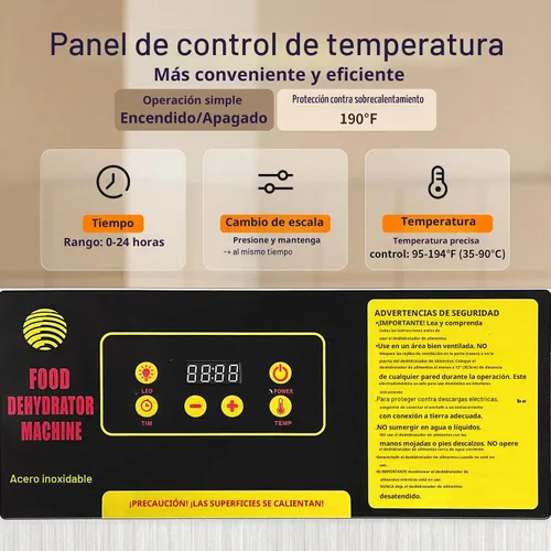Vista 2 de FAHKNS Máquina deshidratadora de alimentos, 8 bandejas de acero inoxidable, secadora deshidratada de 700 W, control de temperatura de 190ºF