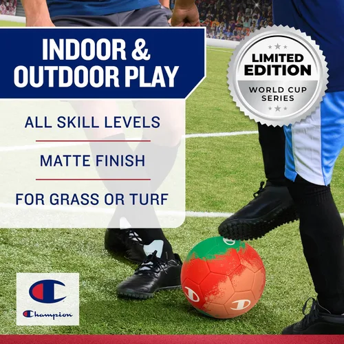 Vista 2 de Pelota de fútbol Champion para jóvenes y adultos – Acabado mate, diseño de 32 paneles, control mejorado, cubierta de PVC, tamaños 3, 4 y 5