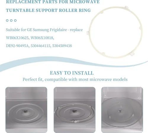 Vista 3 de WB06X10625 - Anillo de rodillo de soporte para placa giratoria de microondas para GE Samsung Frigidaire, repuesto WB06X10818, DE92-90495A
