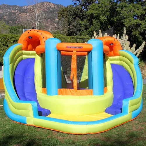 Vista 8 de Tobogán rígido de agua inflable de Sportspower., Double Slide