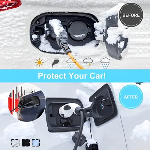 Vista 4 de Cubierta de puerto de enchufe del cargador EV, accesorios de carga de coche eléctrico, cubierta impermeable para cargador EV al aire libre