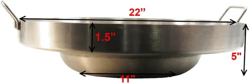 Vista 2 de Comal Acero Inoxidable 22 "Acero Inoxidable Cóncavo Al Aire Libre Stir Fry Heavy Duty Comal Para Freir