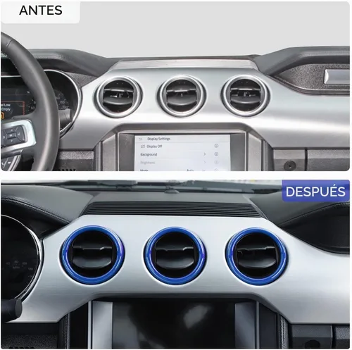 Vista 3 de RT-TCZ Anillo de cubierta de ventilación de salida de aire acondicionado para consola central, accesorios interiores para Ford Mustang 2015-2022, 3