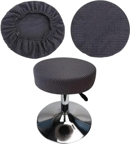 Vista 21 de Funda de taburete redonda de 12 a 16 pulgadas, fundas de asiento redondas para taburetes de bar, tela de lujo elástica, lavable de jacquard a prueba