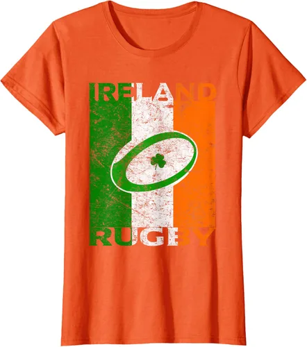 Vista 53 de Camiseta de rugby irlandés con la bandera de Irlanda, regalo vintage Negro