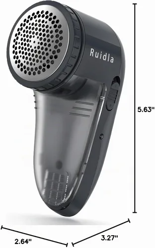 Vista 9 de Ruidla - Afeitadora de pelusas eléctrica, removedor de pelusa recargable para suéteres con cuchillas de acero inoxidable de 3 hojas, doble Negro