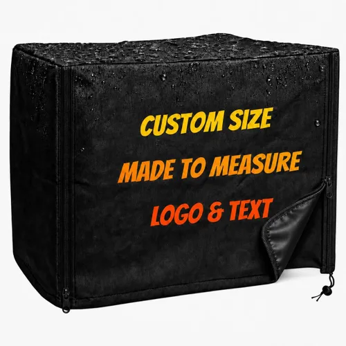 Vista 10 de Cubierta de protección contra el polvo para equipos de ajuste personalizado hecha a medida con texto o logotipo personalizado para muebles y equipos