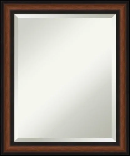 Vista 16 de Amanti Art Espejo de baño marrón para sobre el fregadero, espejo rectangular de tocador rectangular de nogal Harvard de 25 x 21 pulgadas, marco
