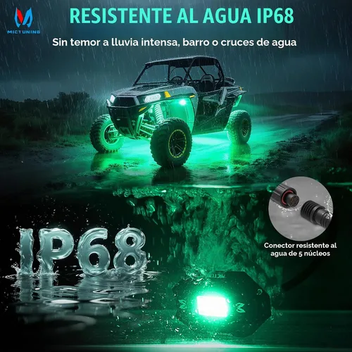 Vista 4 de MICTUNING C1 - Kit de luces de roca RGBW de 4 cápsulas para camión, ATV