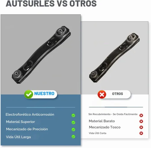 Vista 3 de Brazos de control superiores e inferiores delanteros para Jeep Grand Cherokee 1999 2000 2001 2002 2003 2004 + Kit de suspensión de brazos de control