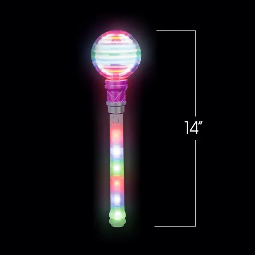 Vista 3 de ArtCreativity Varita de luz para niños, varita de juguete giratoria LED de 14 pulgadas con baterías incluidas, divertido juguete de varita iluminada
