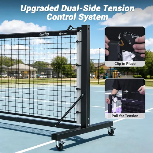Vista 10 de Fostoy Pickleball Net, Pro Aluminum Frame with Dual-Side Tensioning System