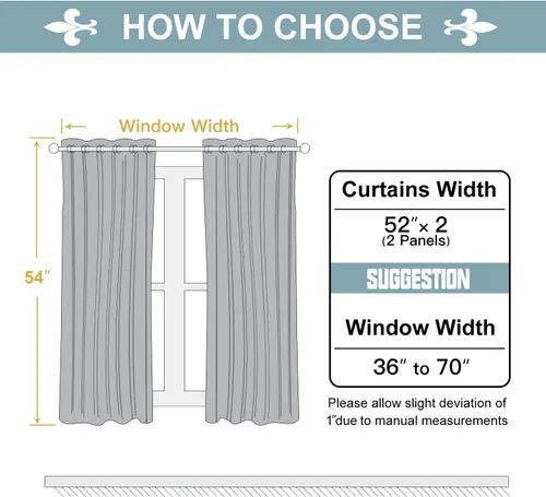 Vista 122 de ChrisDowa - Cortinas cortas para ventana de 40 pulgadas para dormitorio - Cortinas cortas con ojales y aislamiento térmico para oscurecer