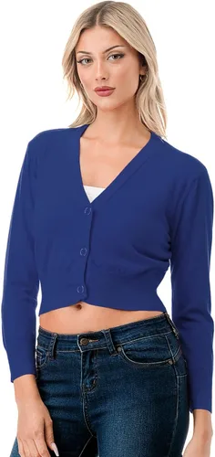 Vista 5 de Cárdigan corto de manga 34 para mujer (S-XXL)