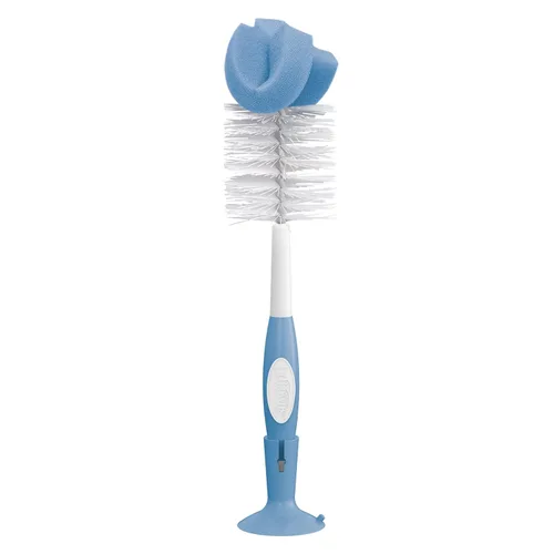 Vista 23 de Dr. Brown's Cepillo de limpieza de biberones de esponja reutilizable, azul, paquete de 3 + cepillo de limpieza de ventilación anticólico, sin BPA
