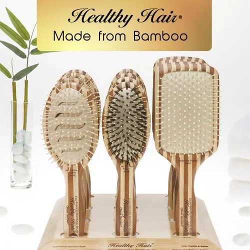 Vista 5 de Olivia Garden Cepillo de pelo iónico de bambú ecológico para el cabello saludable