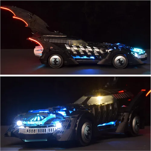 Vista 4 de LightGo Kit LED para Batman Forever Batmobile compatible con Lego 76304 Juego de ladrillos de iluminación no incluido (versión remota)