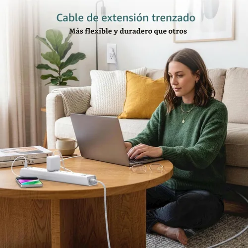 Vista 7 de Paquete de 2 regletas de protección contra sobretensiones, cable
