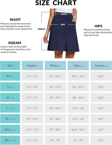 Vista 7 de BALEAF Falda pantalón de 20 pulgadas para mujer, faldas de golf, longitud a la rodilla, para tenis, casual, atlética, con bolsillos de pickleball