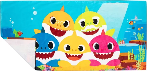 Vista 6 de Franco - Toalla de baño/piscina/playa de algodón súper suave para niños, 58 x 28 pulgadas, Baby Shark