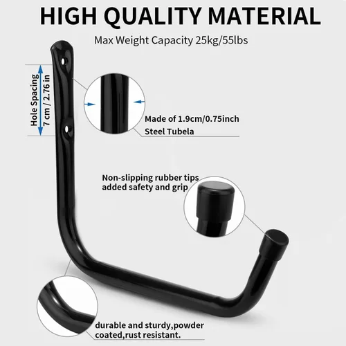 Vista 6 de Kayak Storage Rack Wall Mount, Kayak Hooks, Heavy Duty Garage Storage Hooks Suitable for Hanging Ladders, Bikes, Kayak