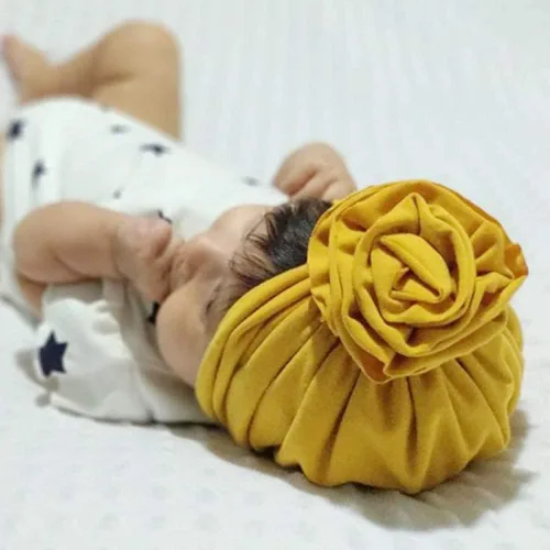 Vista 5 de inSowni 8 unidades de gorras de turbante para hospitales de guardería gorros con flores para bebés y niñas recién nacidos