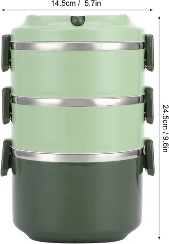 Vista 2 de Caja de aislamiento portátil Fiambrera aislada Fiambrera de acero inoxidable Bento Box Contenedor de alimentos portátil Utensilios de cocina