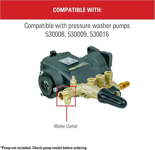 Vista 3 de Simpson Cleaning 7106264 Kit de salida de agua de repuesto para bombas de hidrolavadora AAA, M22, dorado OEM Water Outlet Fitting For AAA Pumps