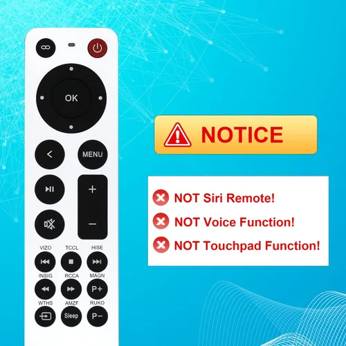 Vista 4 de Reemplazo de control remoto universal para Apple TV Remote Compatible con Apple TV 4K Gen 1 2 3 4 HD (sin función Siri ni voz)