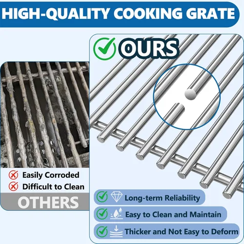 Vista 4 de SafBbcue 66801 Rejillas de cocina de acero inoxidable para Weber Genesis II E-210 LX S/E-240 Series Gas Grills 2017 y posteriores, para Weber