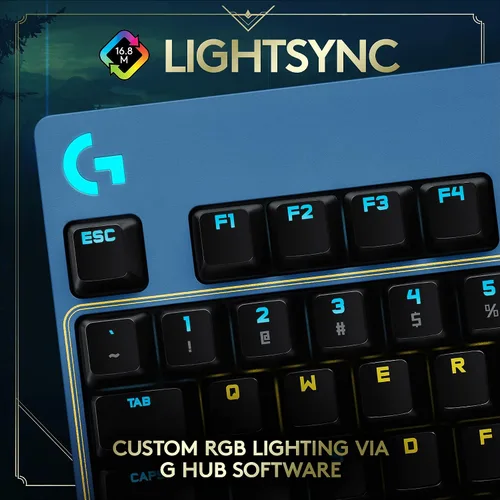Vista 6 de Logitech G Pro - Teclado mecánico para juegos - Diseño ultraportátil sin teclas numéricas, cable USB desmontable, teclas retroiluminadas LIGHTSYNC