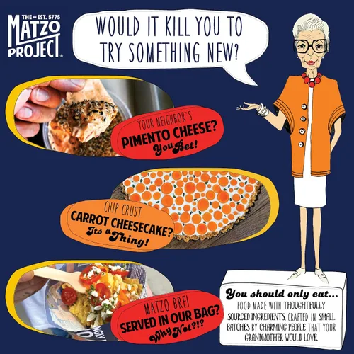 Vista 6 de The Matzo Project Chips de matzo crujientes, todo sabor, vegano, sin nueces, paquete de 24 bocadillos a granel, 1 onza cada uno, envueltos