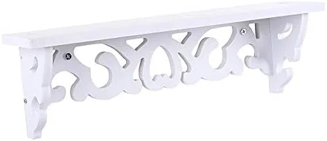Vista 3 de Estante flotante montado en la pared WPC blanco 35811CM para sala de estar, dormitorio y más - Decoración ideal para el hogar