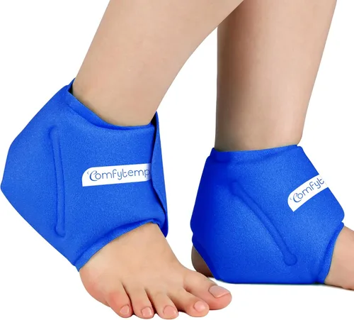 Vista 13 de Comfytemp Bolsa de hielo de tobillo para fascitis plantar, hinchazón, alivio del dolor de pies, paquetes de hielo de gel para lesiones Azul