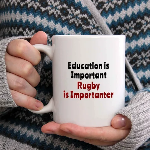Vista 2 de Taza de café Rugby is Importanter – Divertido regalo deportivo de equipo de jugadores, taza de cerámica, regalo de Navidad/cumpleaños