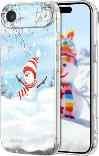 Vista 12 de Newseego Funda de Navidad para iPhone 13, Serie Linda a Prueba de Golpes Anti-Amarillo PC Duro + Parachoques TPU Cubierta Protectora para Mujeres