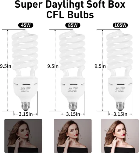 Vista 3 de Skytex 1 unidad de foco de luz de 135 W, 5400 K de temperatura de color, foco de luz CFL para fotografía, kit de iluminación de luz diurna