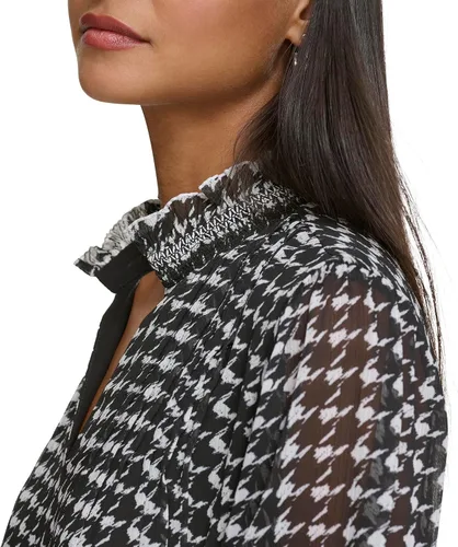 Vista 5 de Karl Lagerfeld Paris Blusa de pata de gallo para mujer