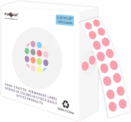 Vista 32 de PARLAIM Calcomanías de punto de código de color de 0.25 pulgadas, 1000 calcomanías de codificación en rollo para oficina, aula de estudiantes, Agua