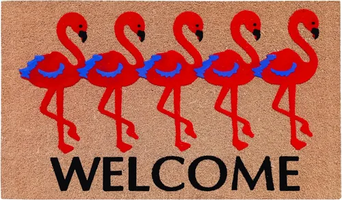 Vista 19 de A1 Home Collections - Alfombra redonda de entrada de Medio círculo de textura de relieve griego, Hello