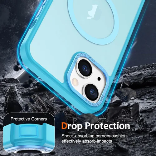 Vista 860 de Anuck - Funda magnética para iPhone 11 compatible con MagSafe, carcasa trasera mate translúcida dura, borde de TPU, delgada, resistente a impactos