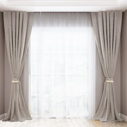 Vista 2 de Alzapaños magnéticos fuertes de 18 pulgadas, sujetadores de cortina modernos, estilo trenzado, cuerda decorativa para cortinas (2 unidades, beige)