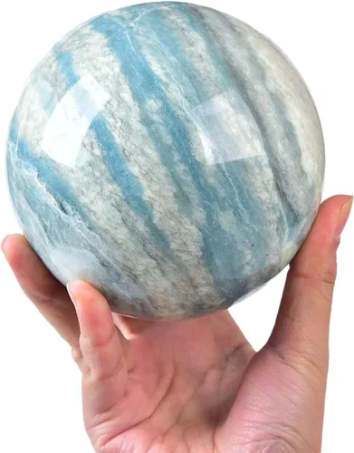 Vista 64 de JIC Gem Piedra Natural de Jaspe Africano Cristal de Curación Esfera Adivinación Bola de Piedra Preciosa, Feng Shui Reiki Aura Decoración