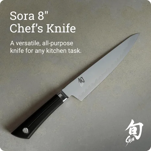 Vista 2 de Shun Sora - Cuchillo para pelar, Chef, 8 pulgadas, Negro