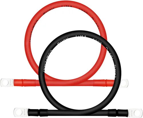Vista 39 de Cable de batería, cables de batería 2 AWG con terminales, 2 cables de batería de cobre (1 pie).